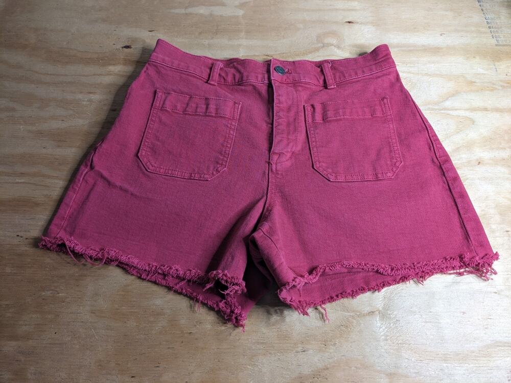 Madewell Dark Rosetta High Rise Denim Front Pocket Shorts Women’s Size 6 28 Red